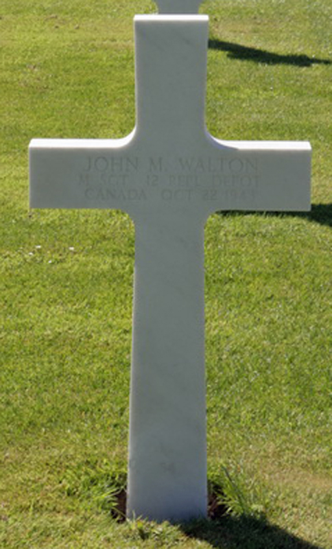 M/Sgt John Murray Walton<br/><br /><br />died October 22nd, 1943
